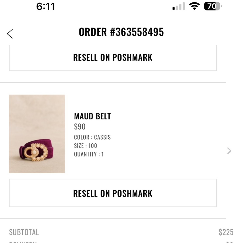 Sezane Maud Belt Cassis - Size 100